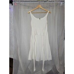 Three Dots dress womens size medium white rayon spandex A line Made In USA